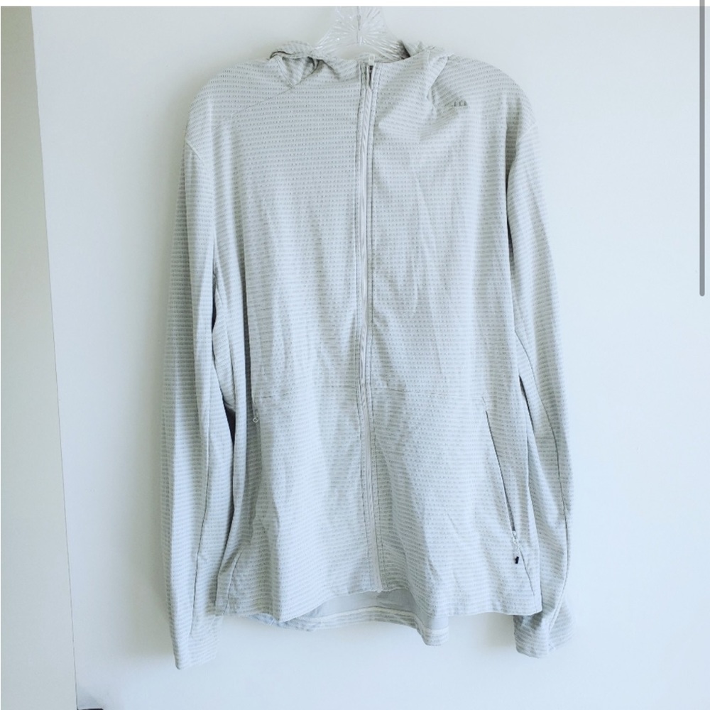 Lululemon Men's White Zip Front Midweight Hoodie Sweater